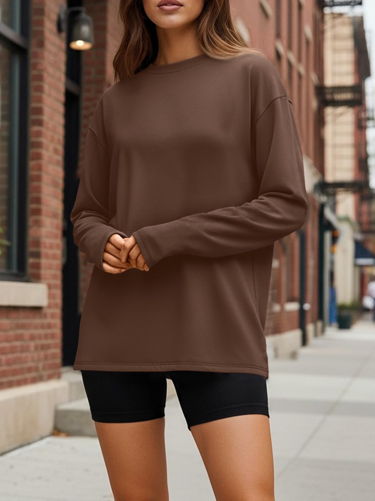 Women T Shirts brown soft fall style