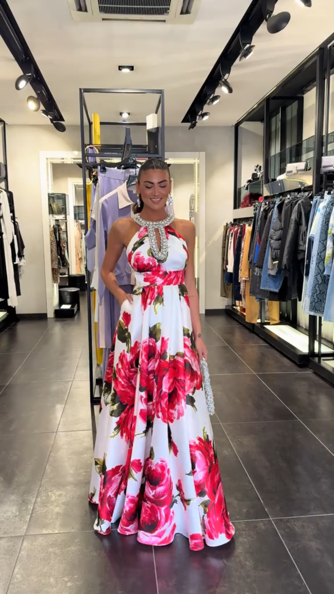 Diamond Sleeveless Long Dress