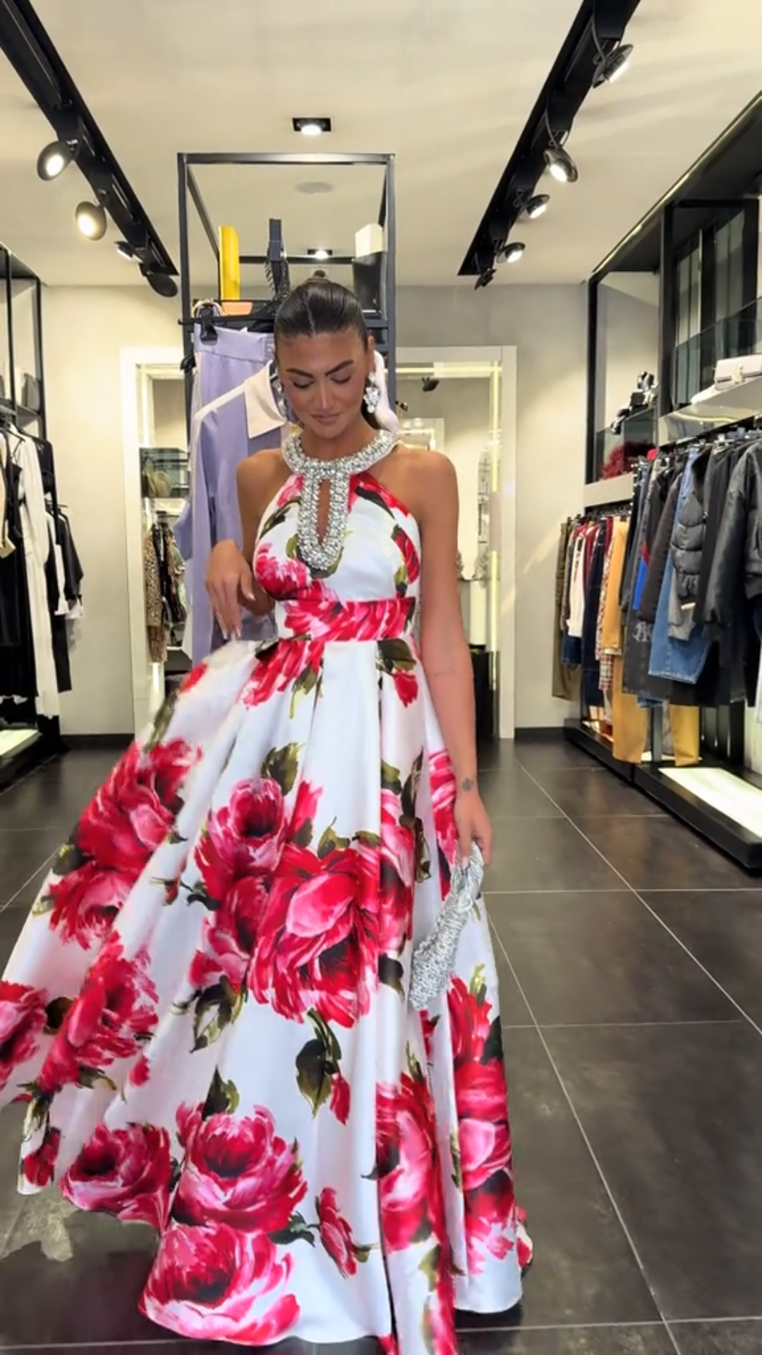 Diamond Sleeveless Long Dress