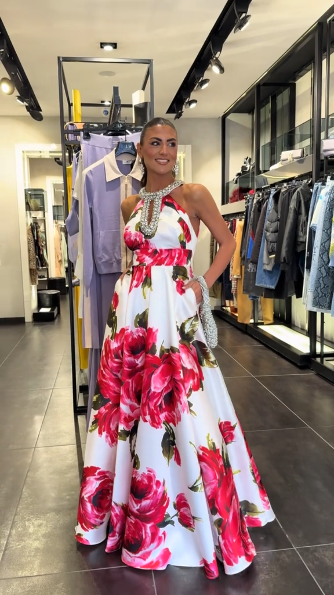 Diamond Sleeveless Long Dress