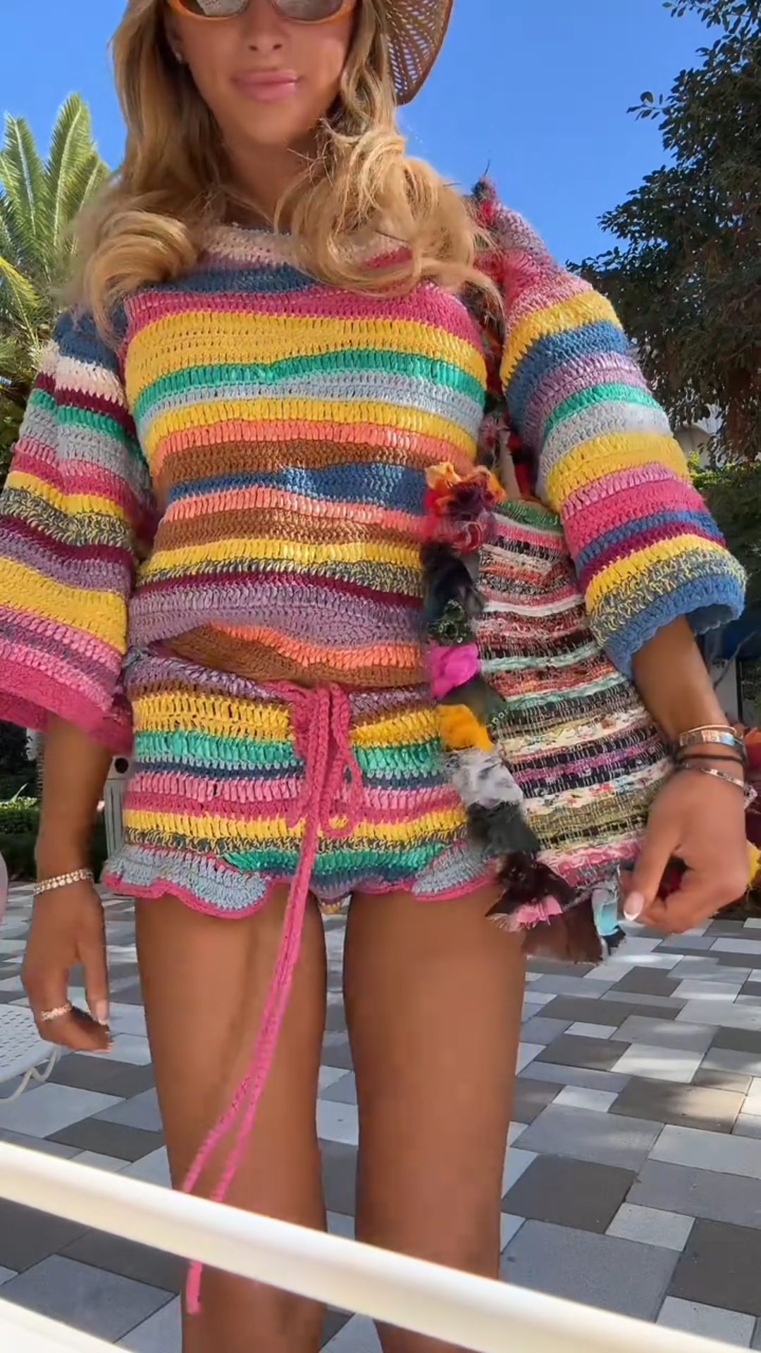 Colorful knitted set