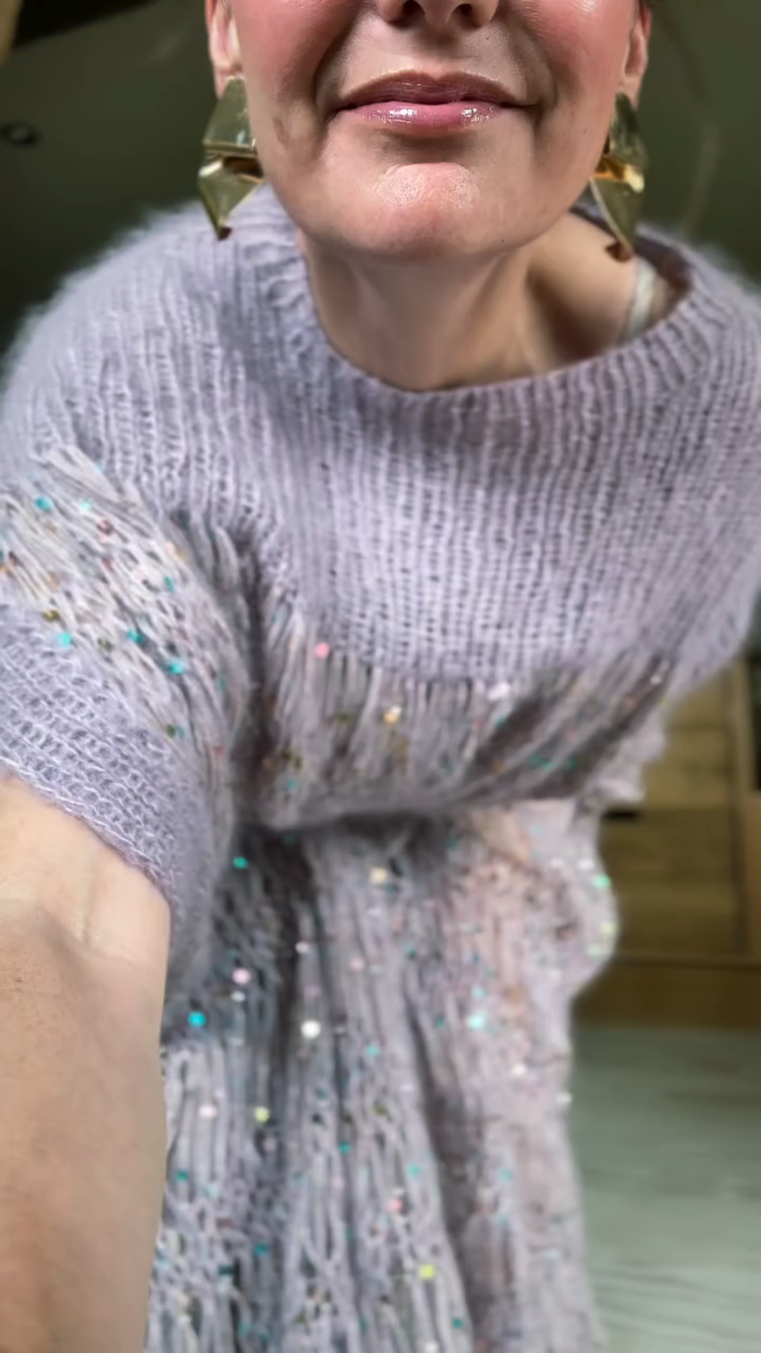 Purple Sequined Midi Dress