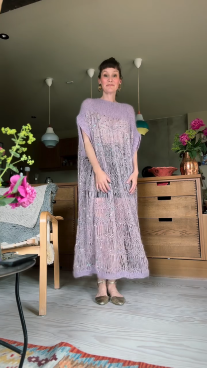 Purple Sequined Midi Dress