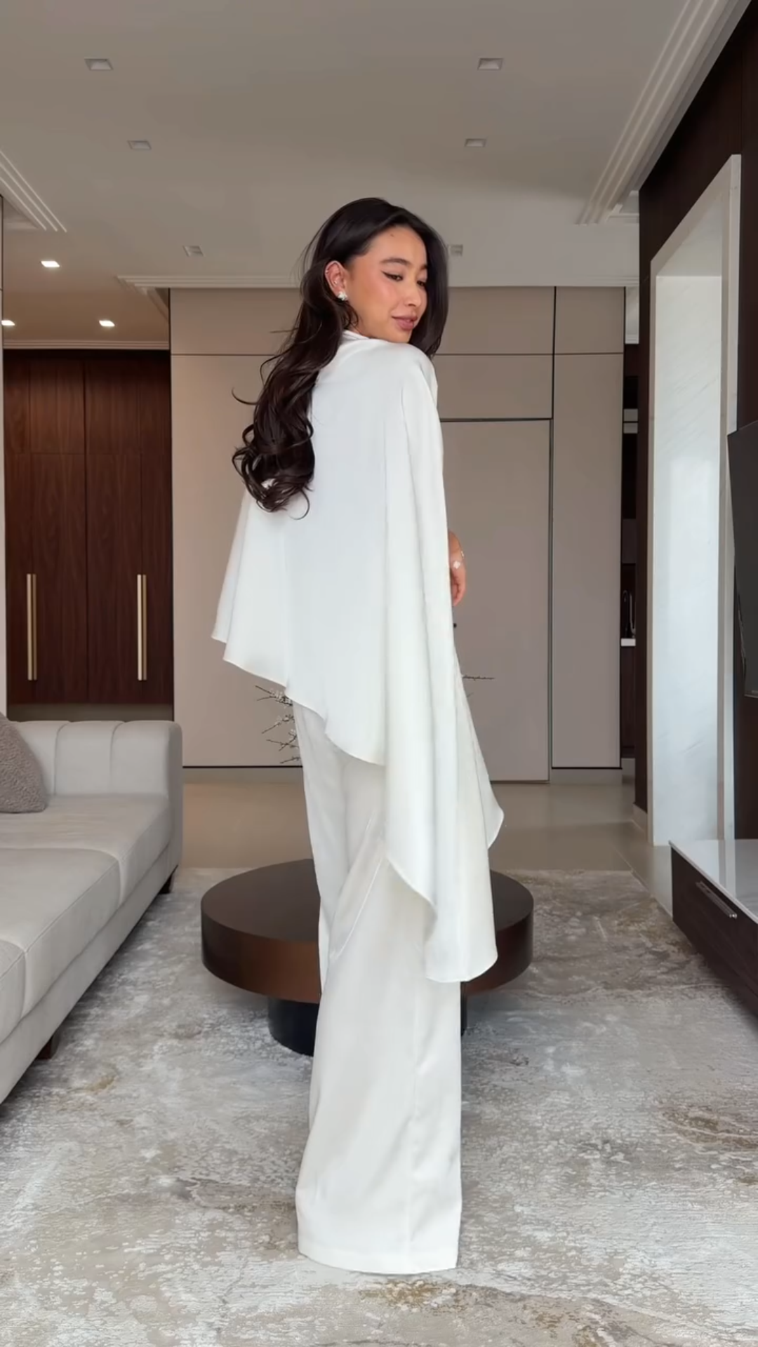 Asymmetric Cape Pant set