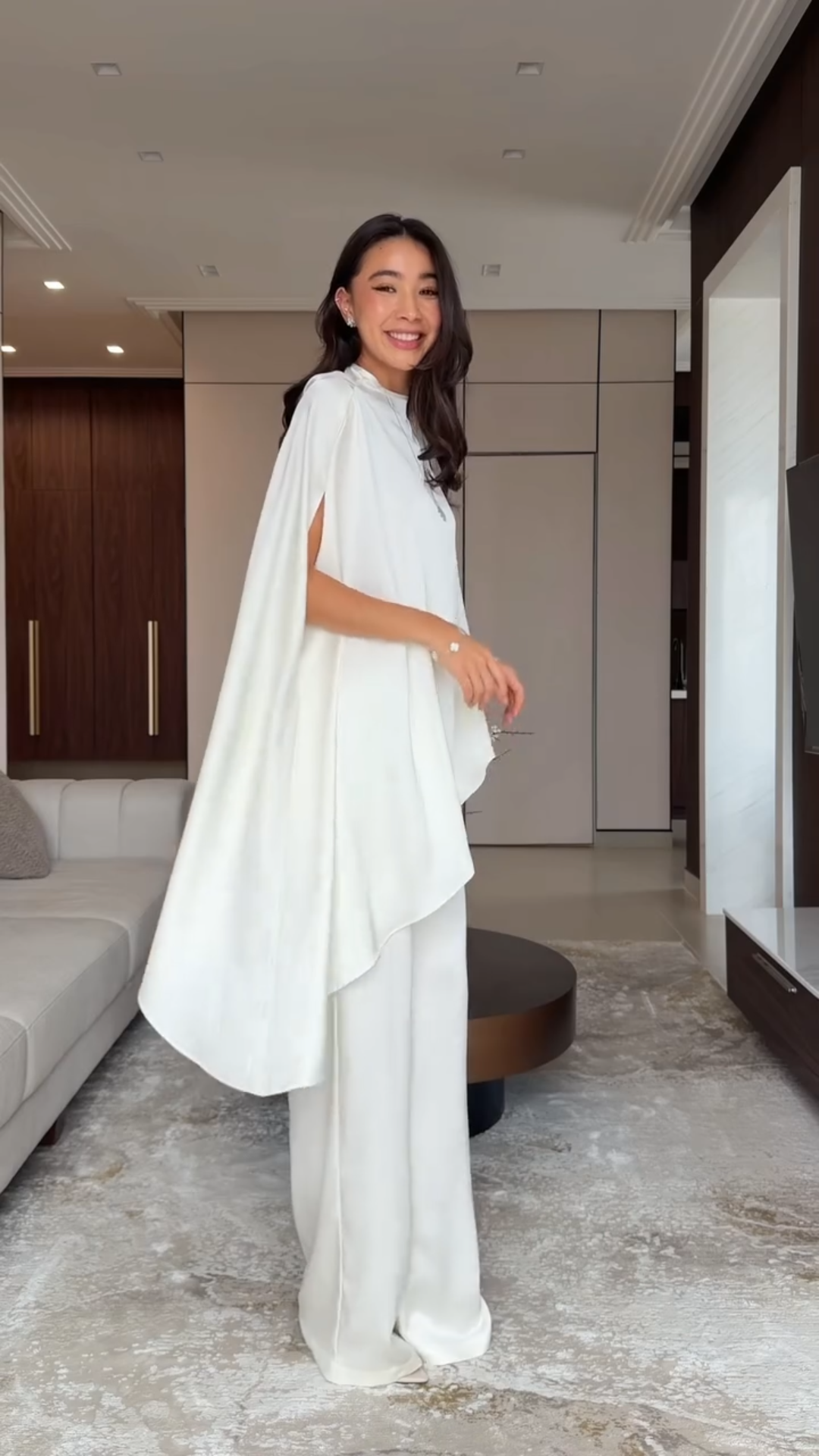 Asymmetric Cape Pant set