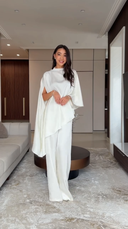 Asymmetric Cape Pant set