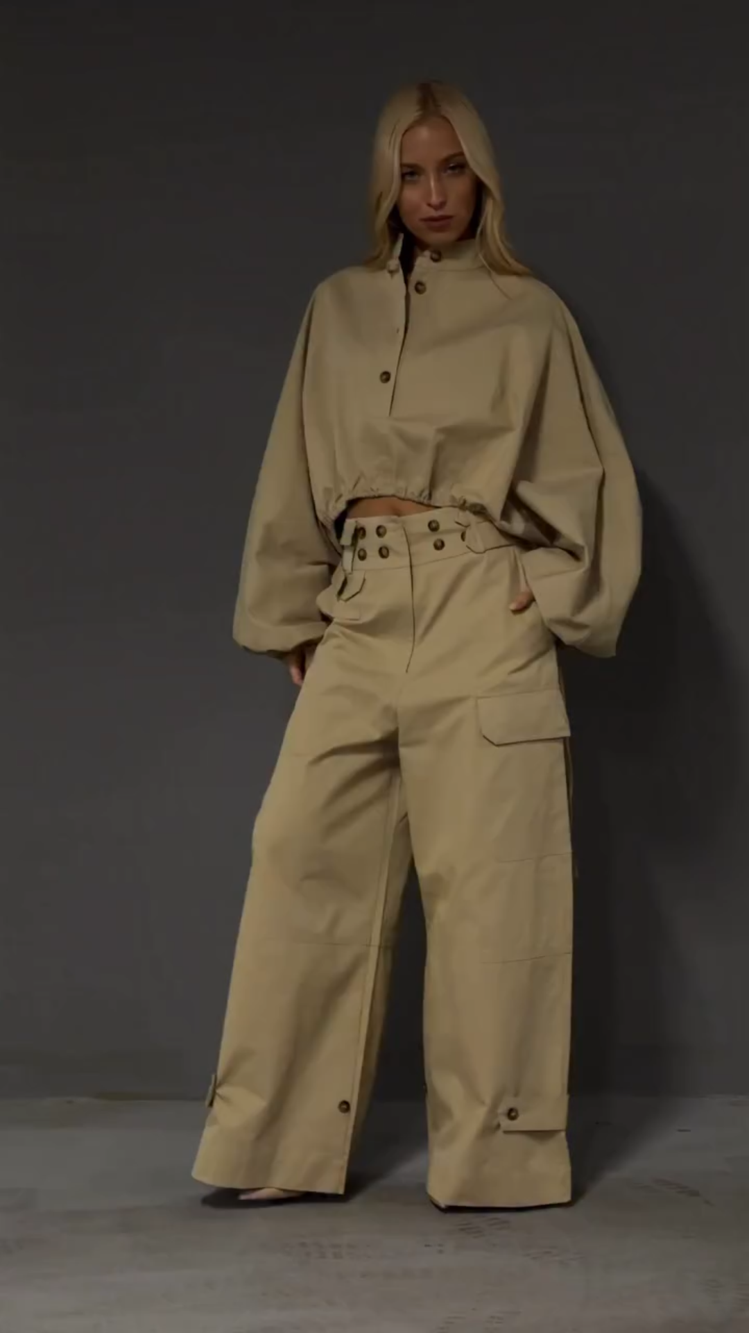 Women's Khaki Trouser Set