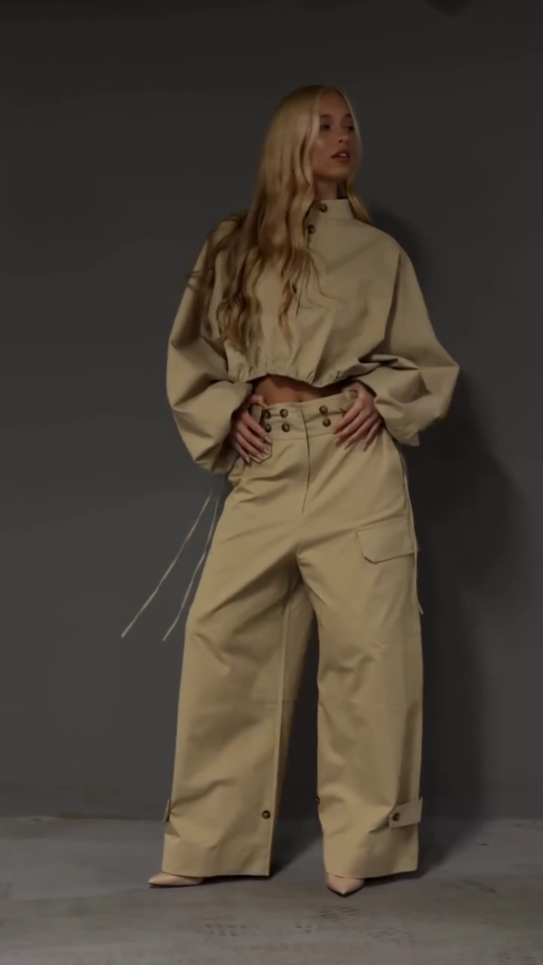 Women's Khaki Trouser Set