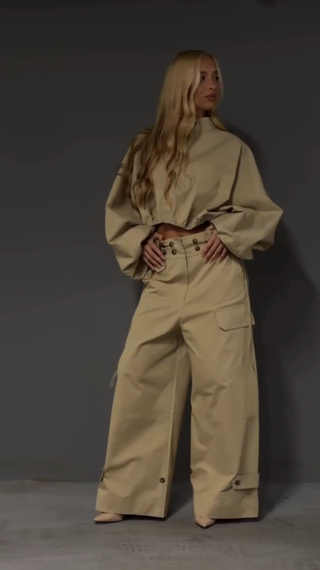 Women's Khaki Trouser Set