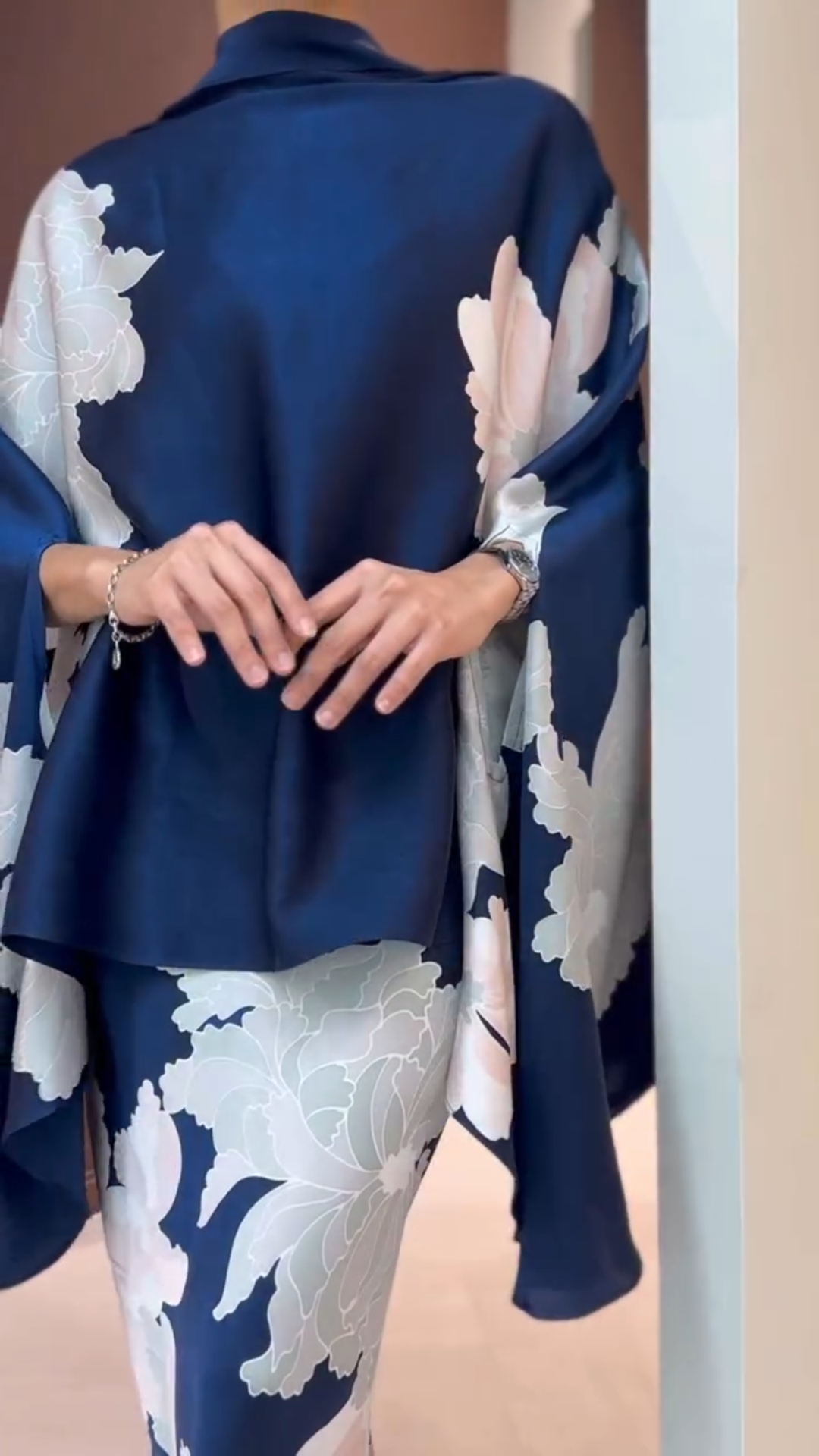 Blossom Motif Satin Set