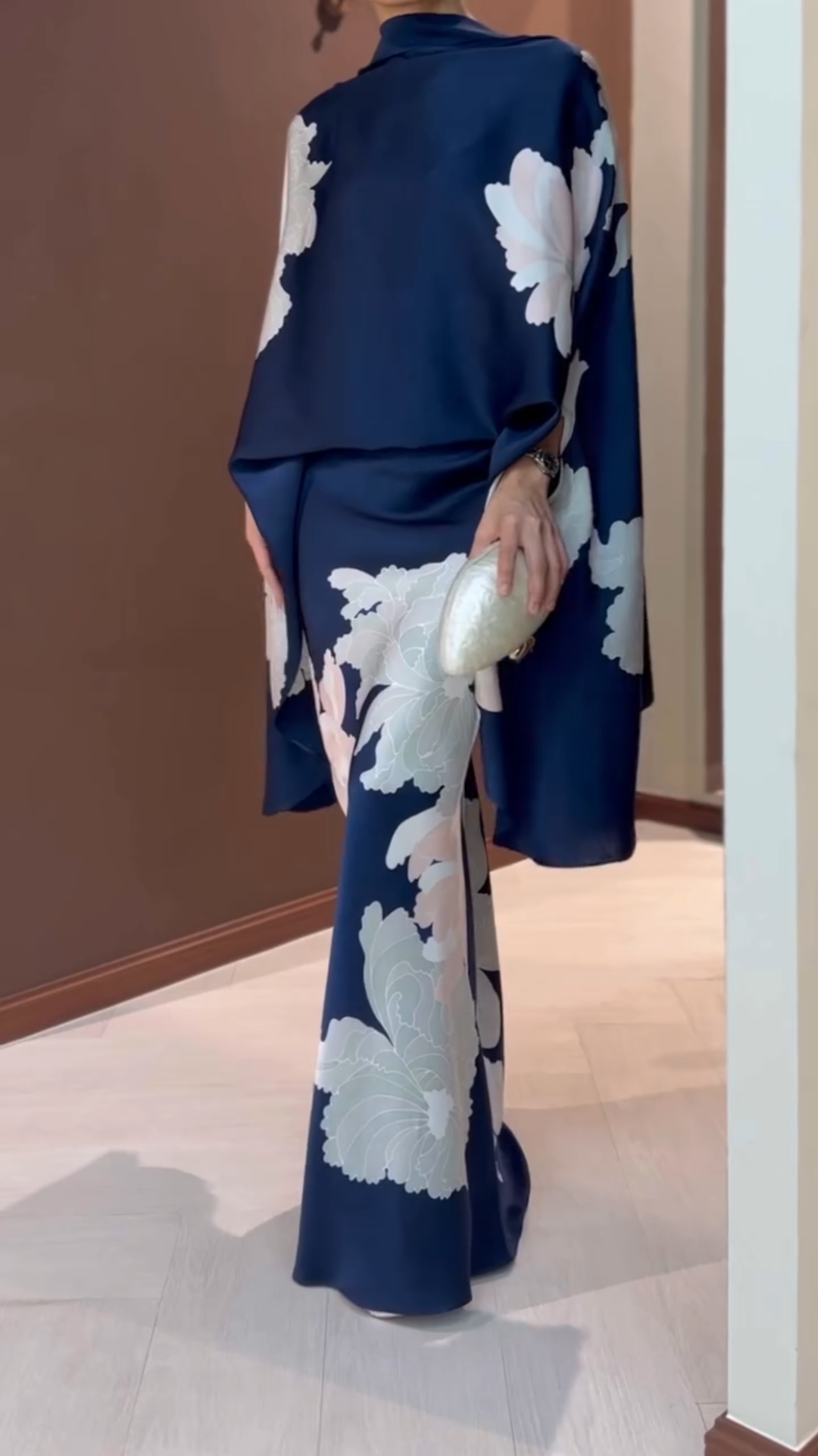 Blossom Motif Satin Set