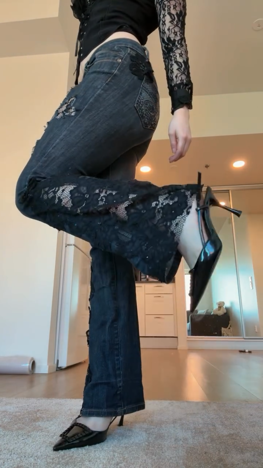 Vintage Lace Flare Jeans