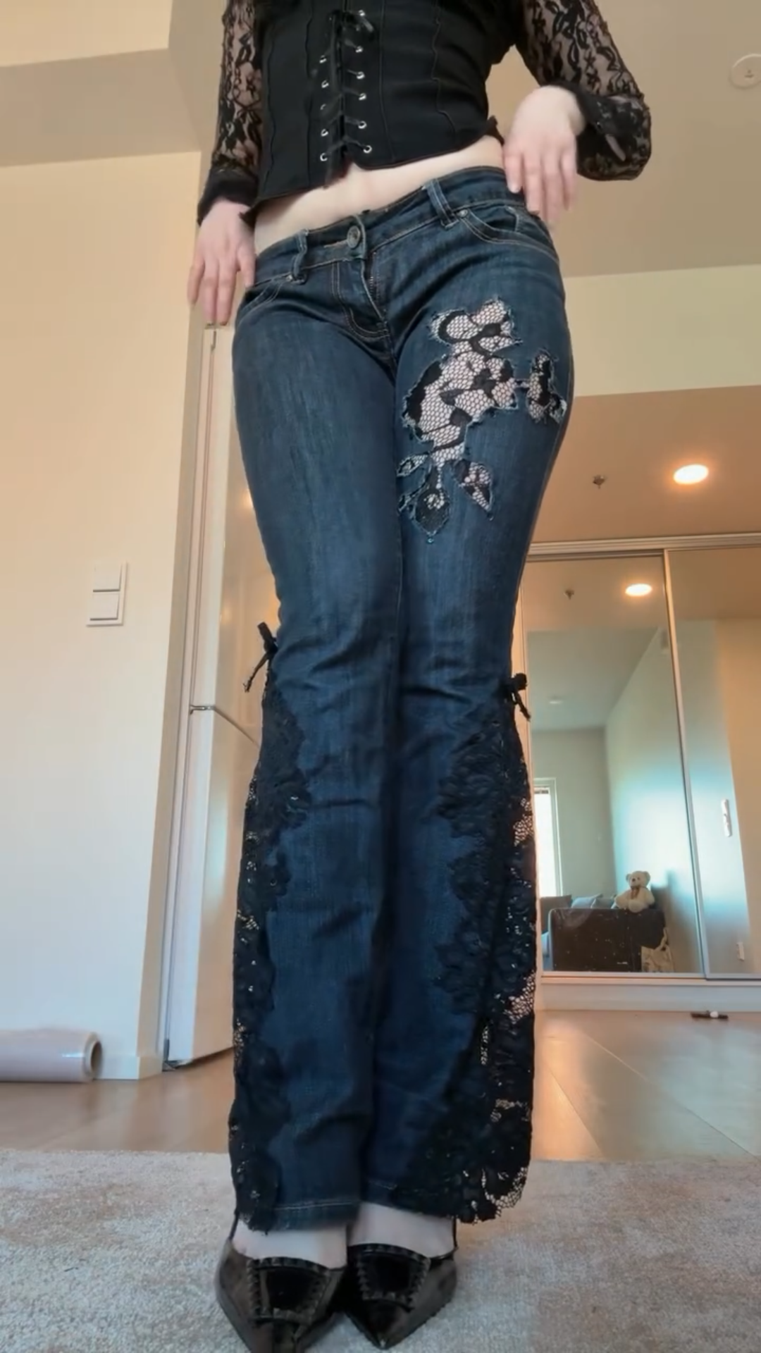 Vintage Lace Flare Jeans