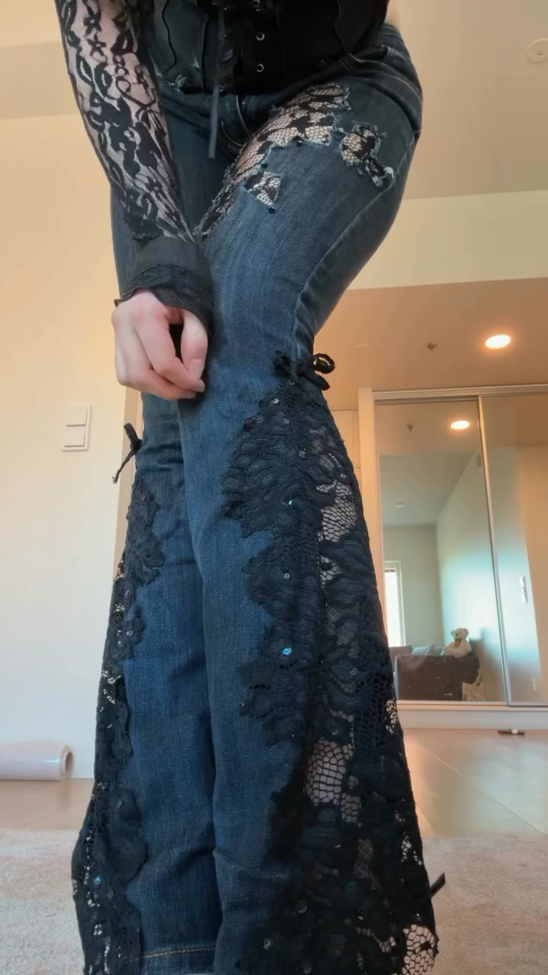 Vintage Lace Flare Jeans