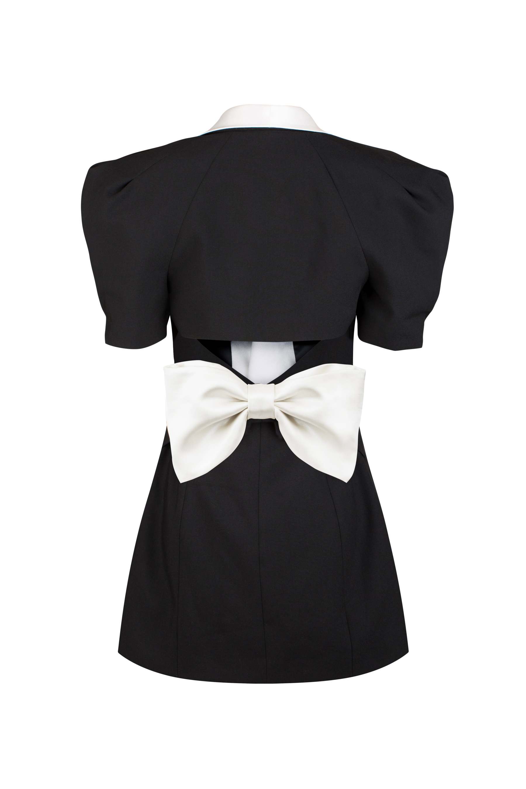 Elsie V-neck Backless Bowtie Mini Dress-ROVOLE