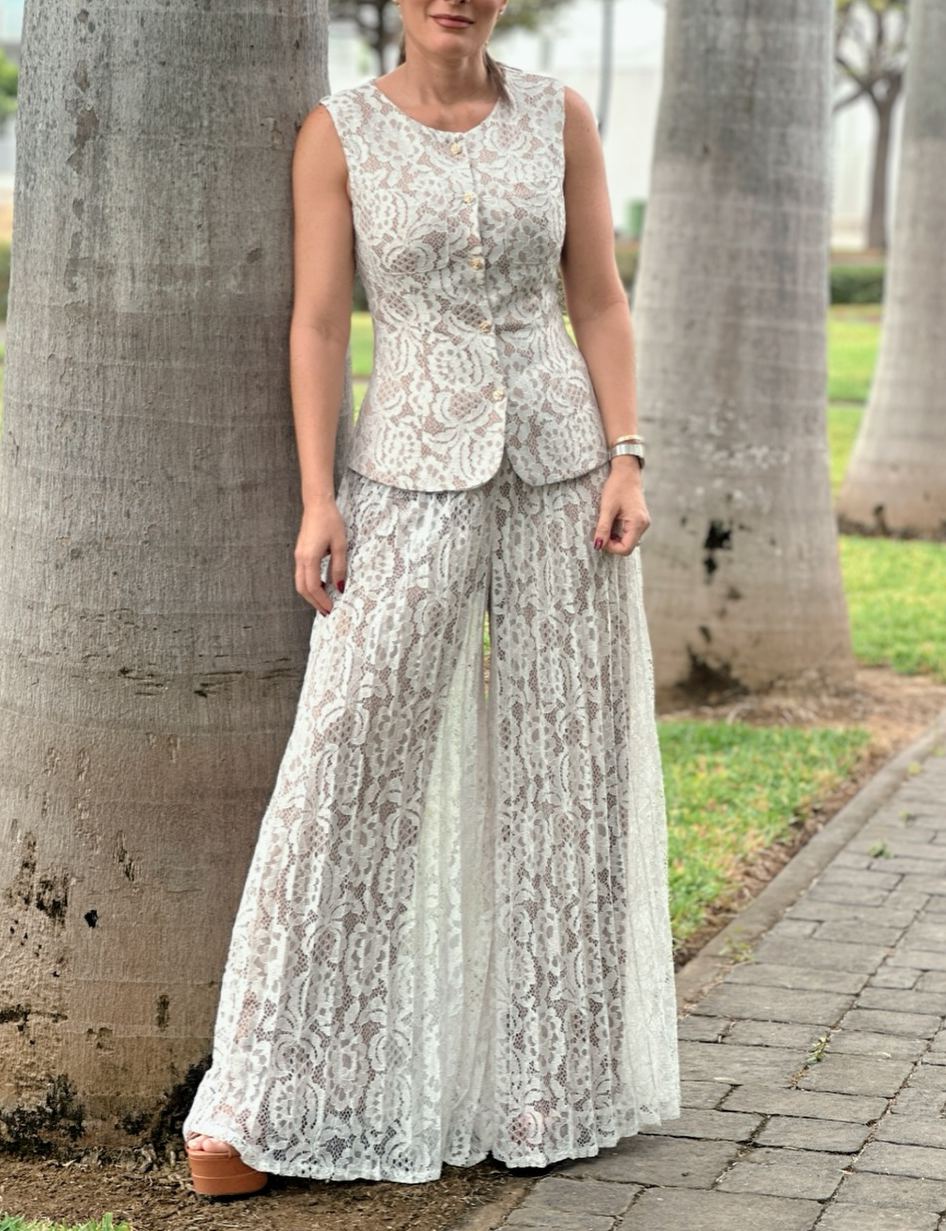 Lace wide-leg pants  Set
