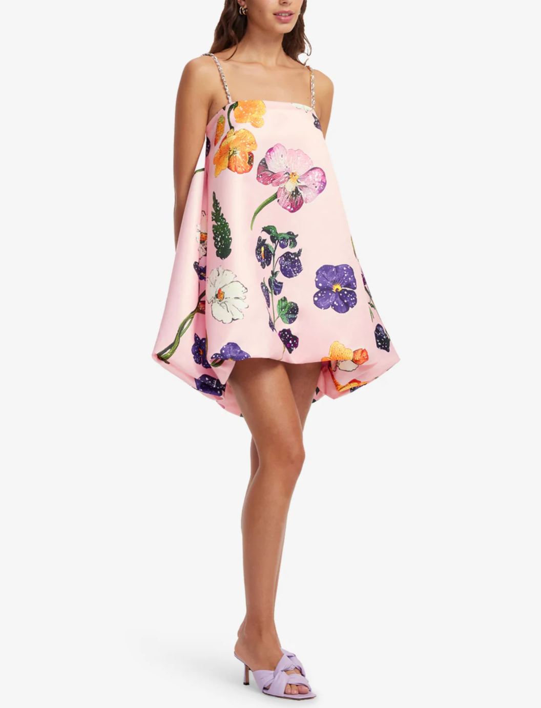 Embellished Puff Mini Dress