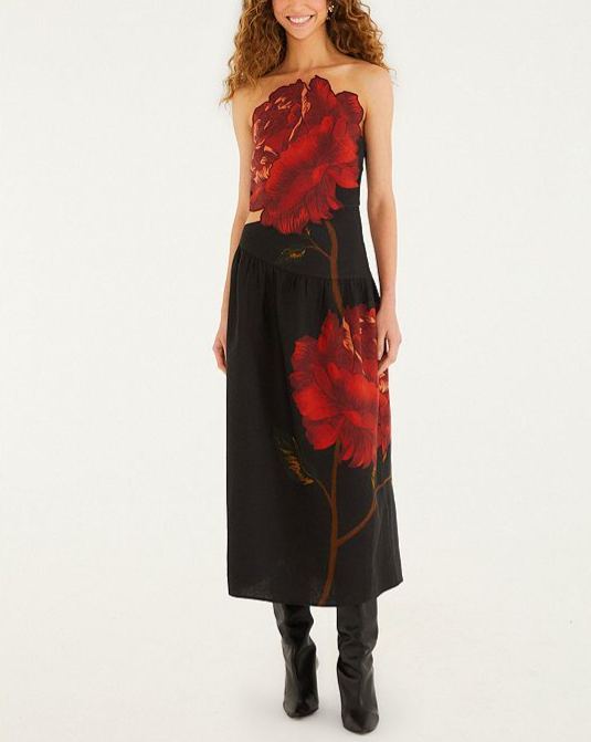 Flower Strapless Dress