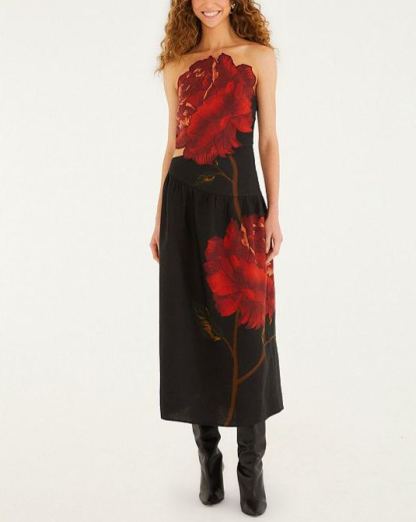 Flower Strapless Dress