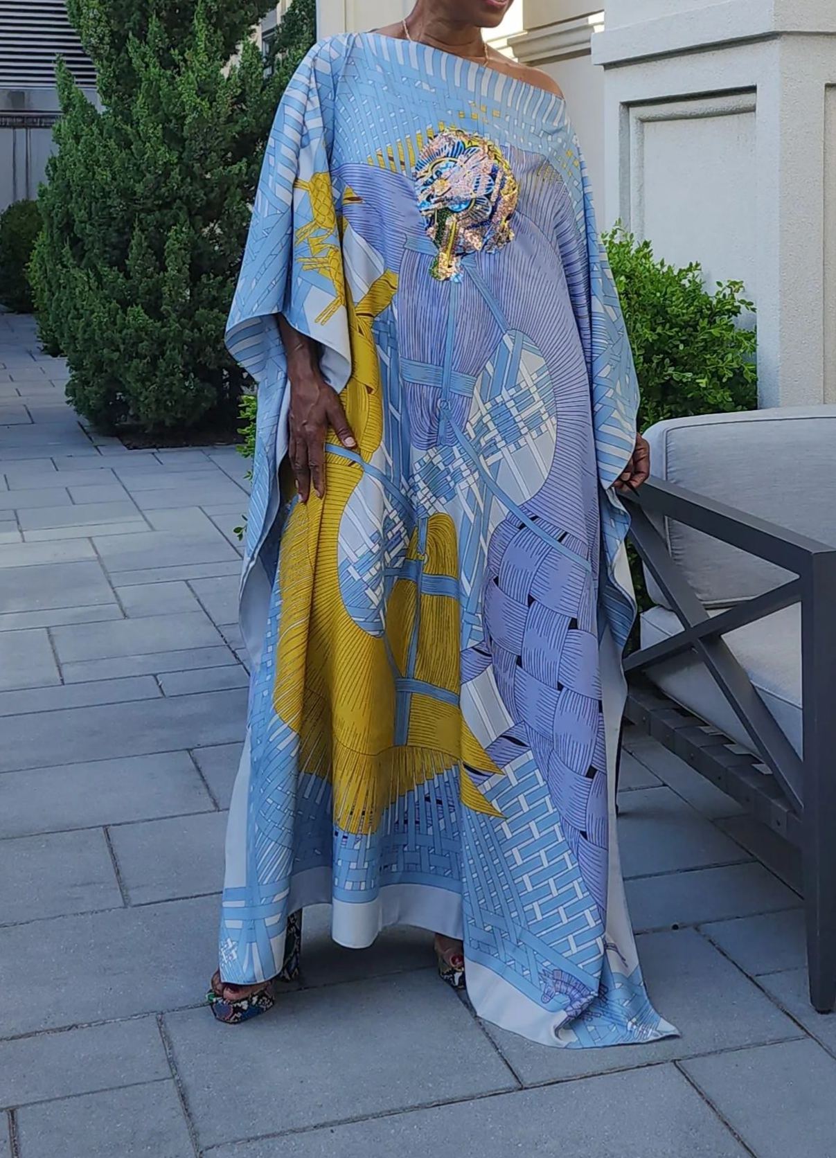 Sequin Kaftan Dress