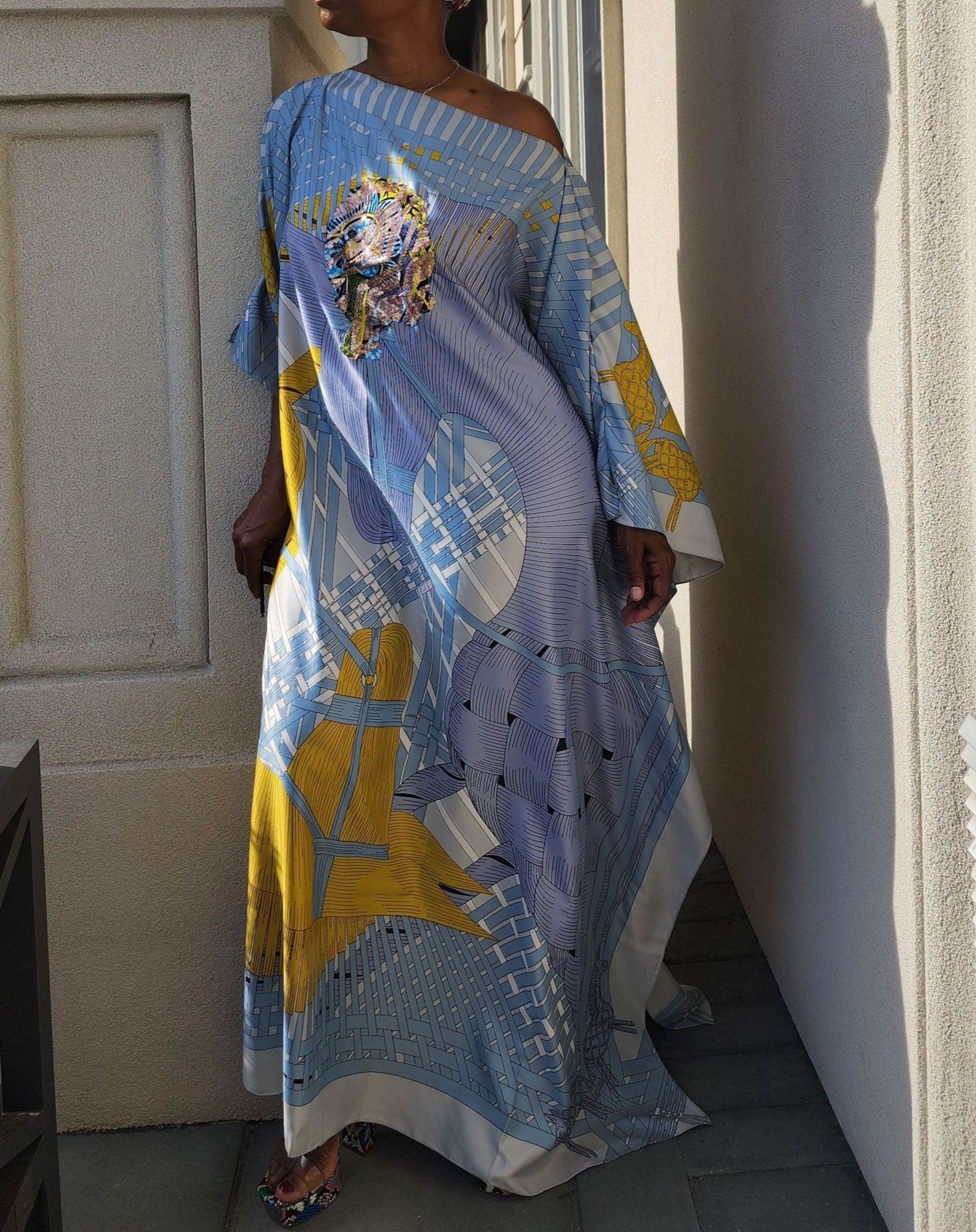 Sequin Kaftan Dress