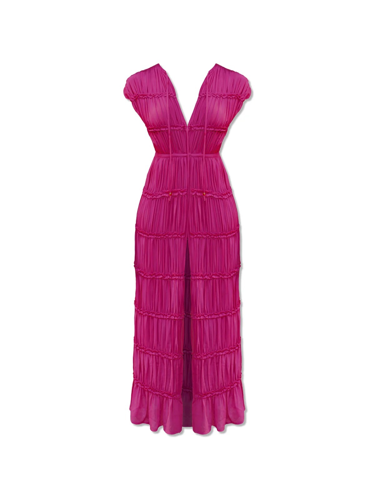 Pleated chiffon trousers 2-piece set