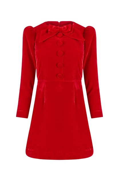 Bow Velvet Mini Dress
