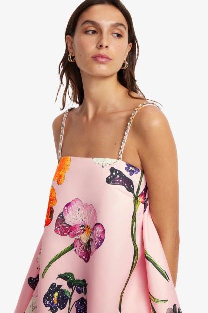 Embellished Puff Mini Dress