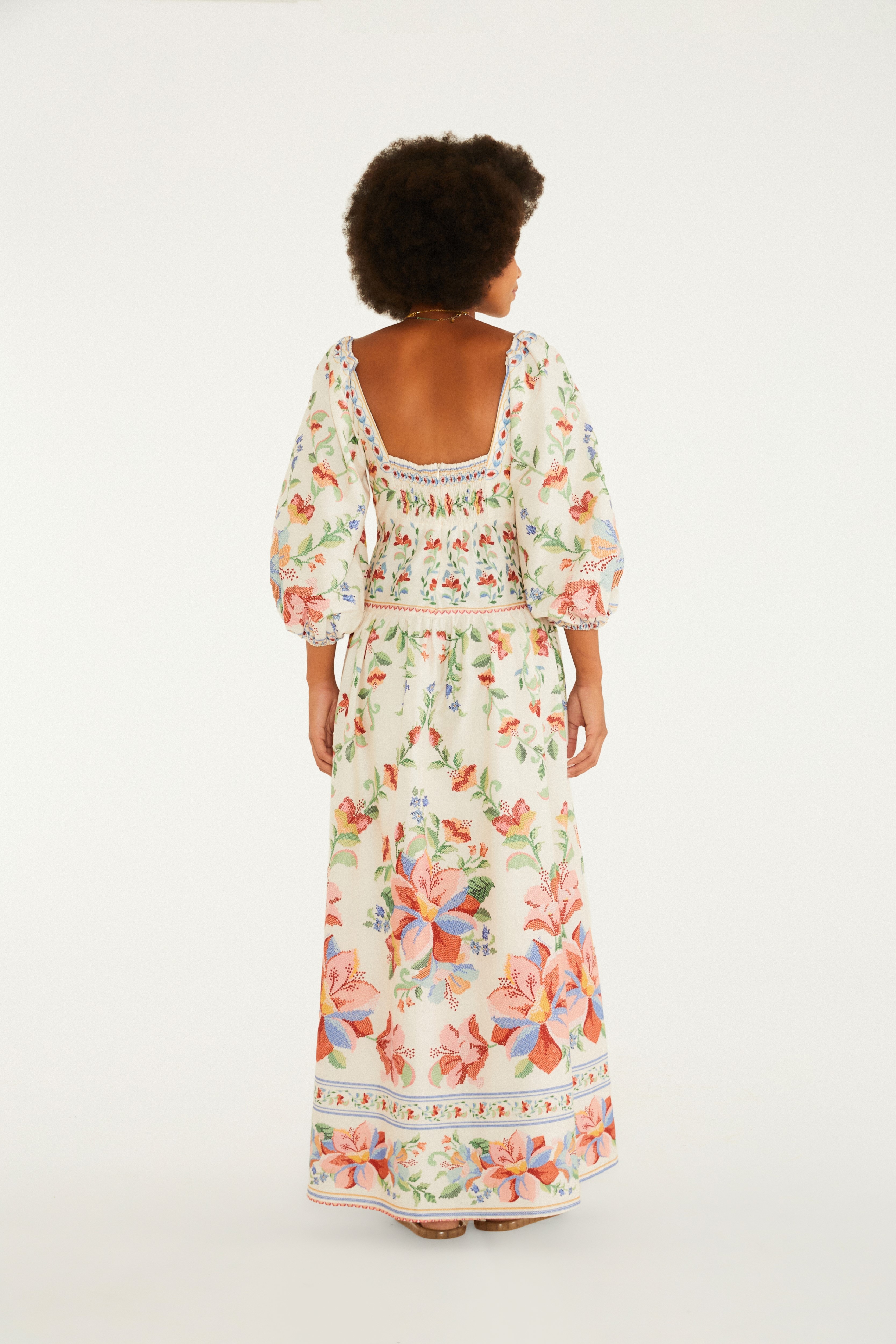 Floral Short-Sleeved Dress