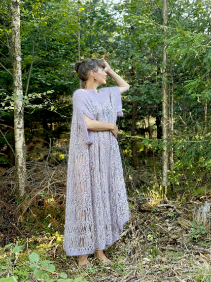 Purple Sequined Midi Dress