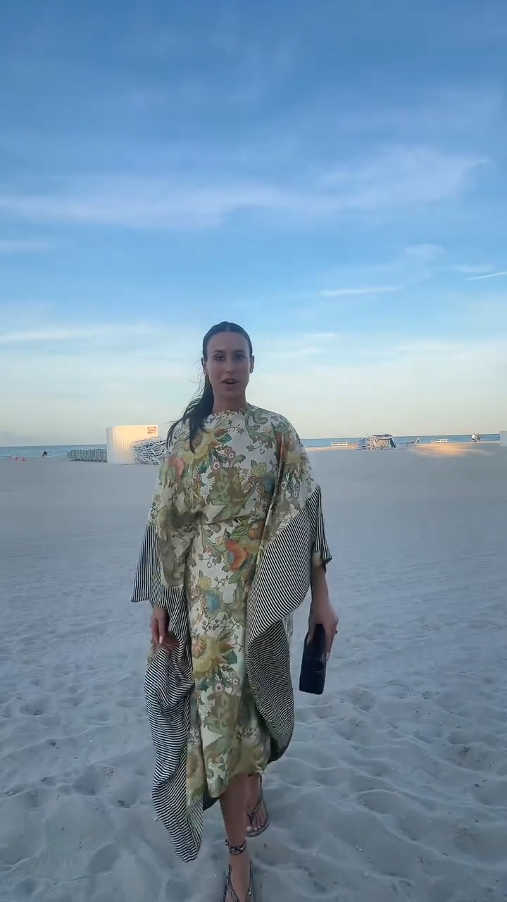 Resort Floral & Stripe Paneled Maxi Dress