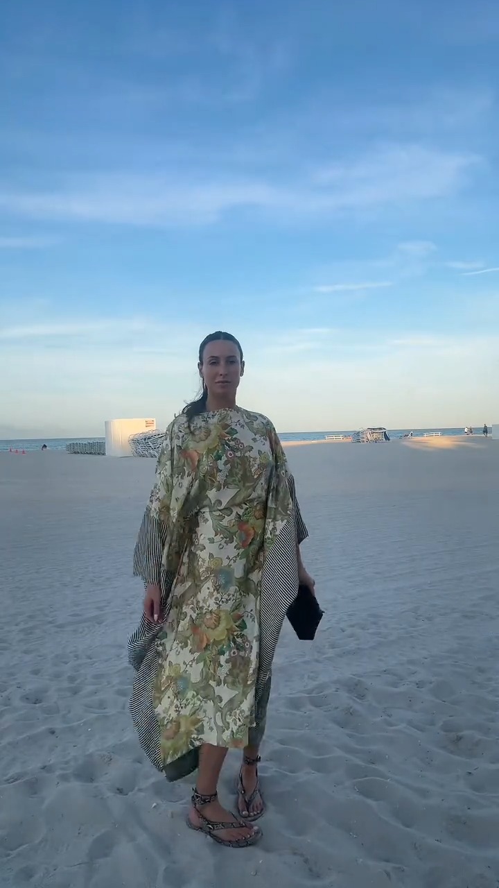 Resort Floral & Stripe Paneled Maxi Dress