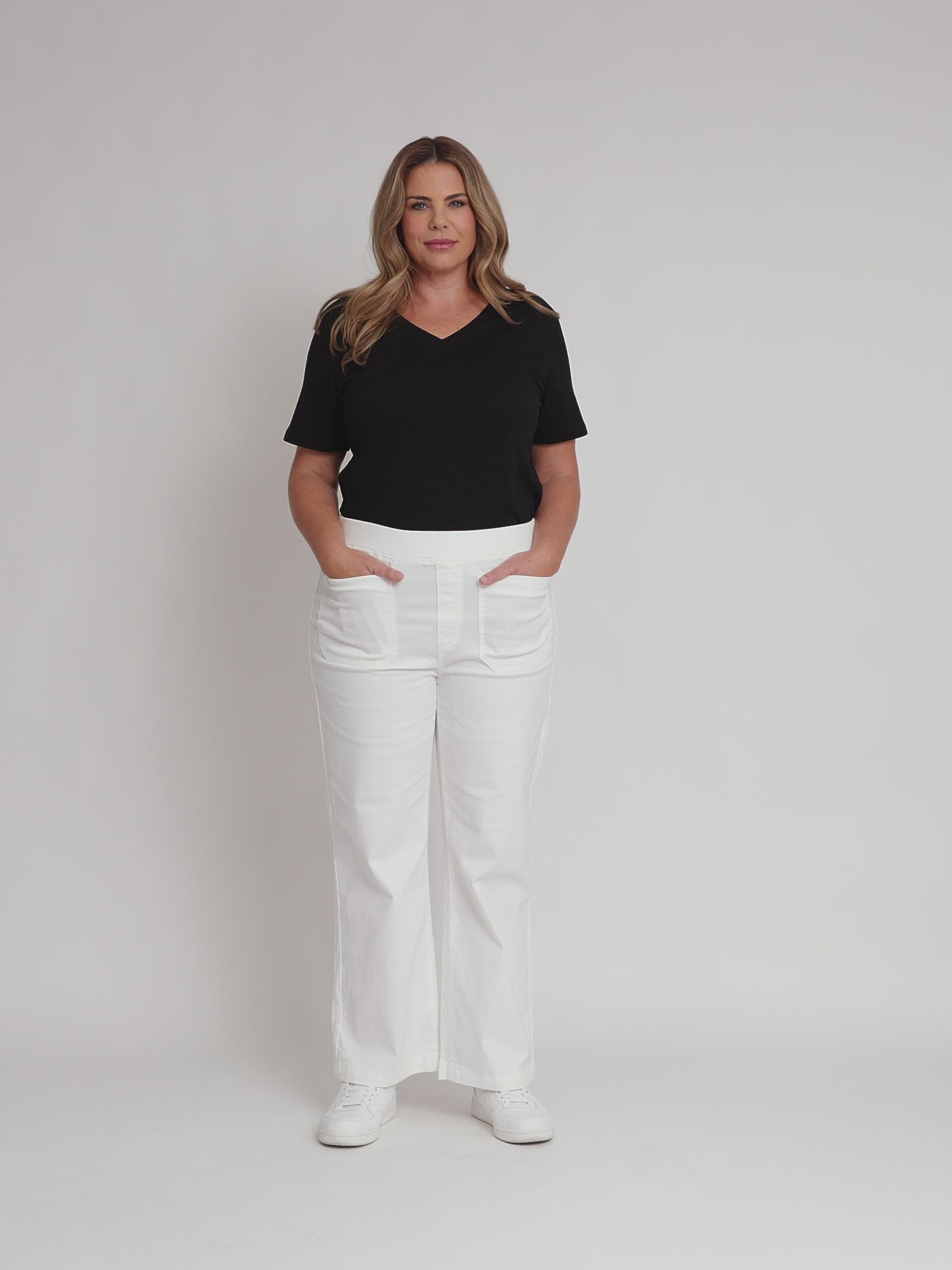 Carpenter Stretch Wide Leg Pull On Denim Jean