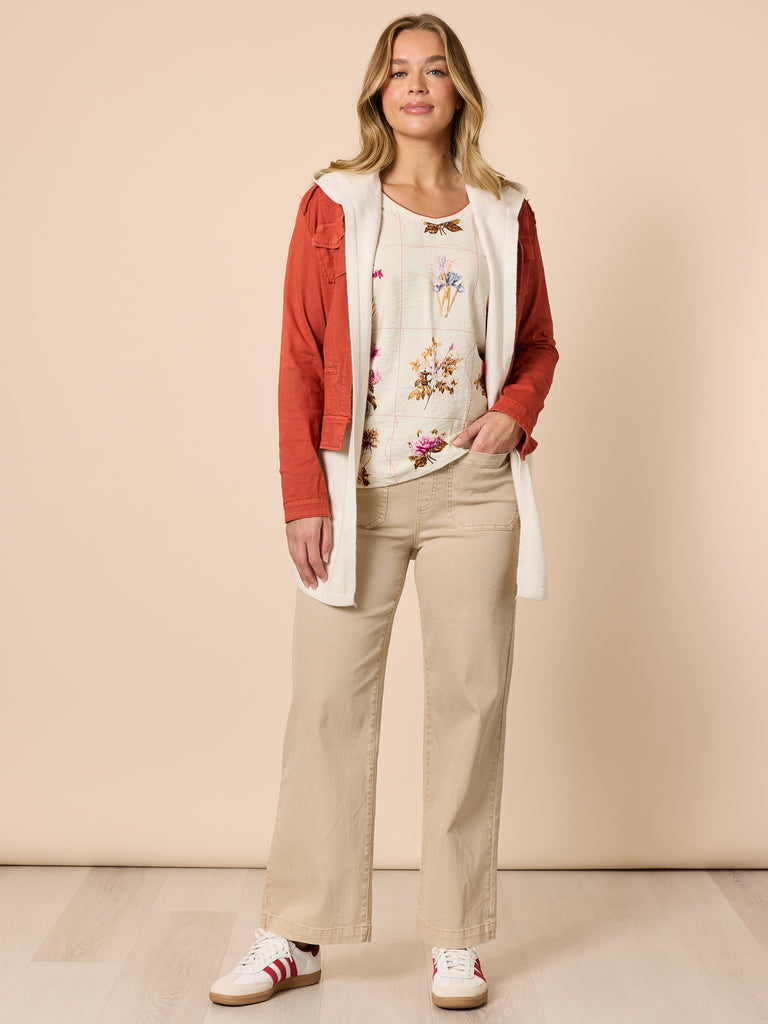 Carpenter Stretch Wide Leg Pull On Denim Jean
