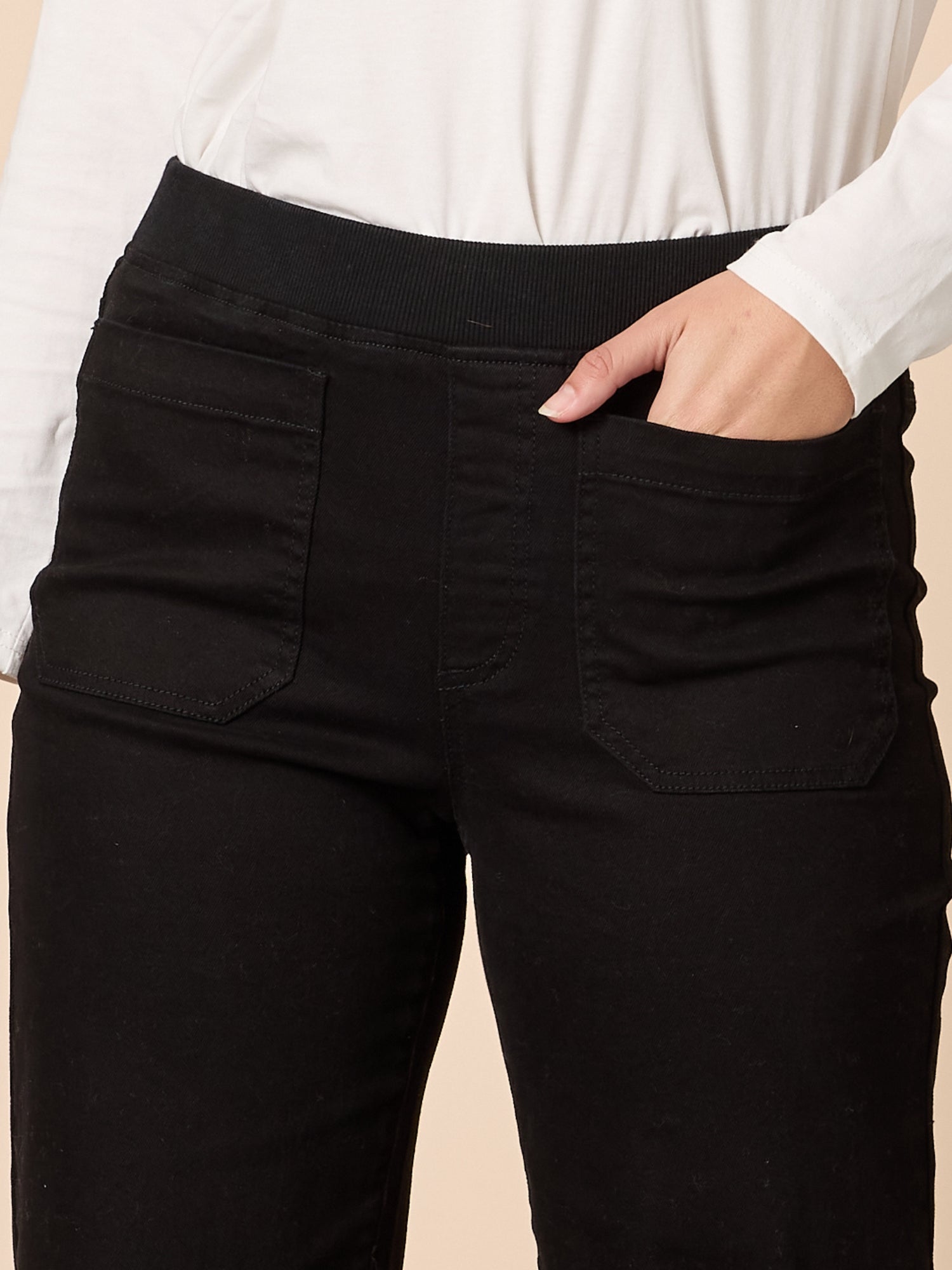 Carpenter Stretch Wide Leg Pull On Denim Jean