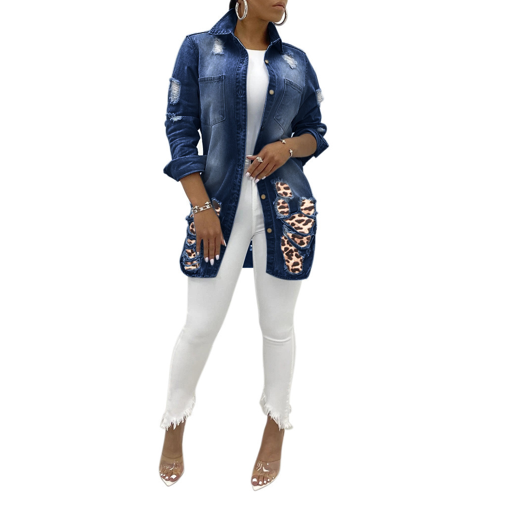 Sexy Leopard Denim Jacket