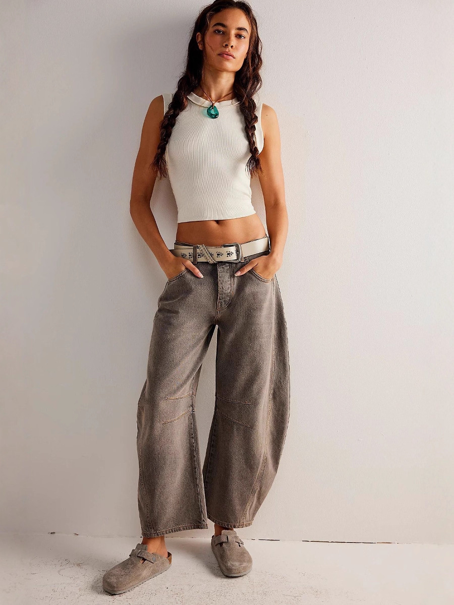 JB Mid Rise Barrel Jeans