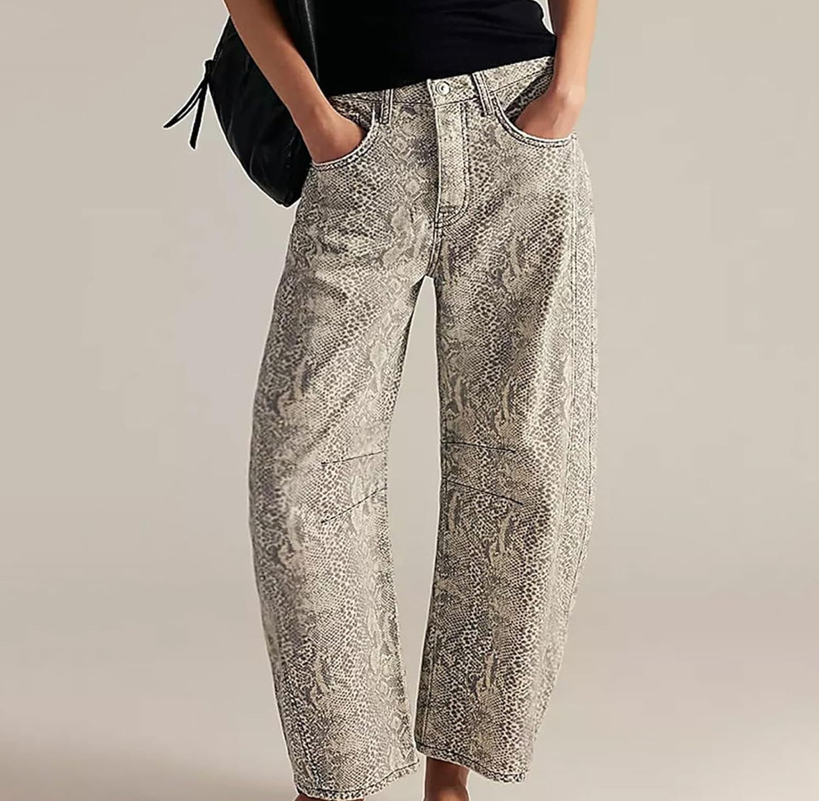 Women Boyfriend Baggy Barrel Jeans 