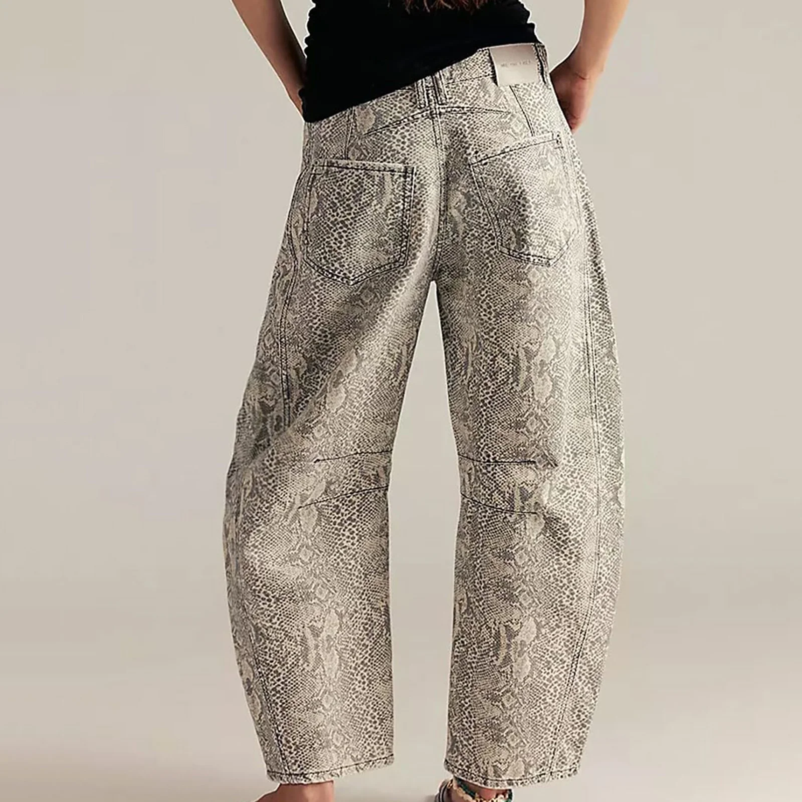 Women Boyfriend Baggy Barrel Jeans 