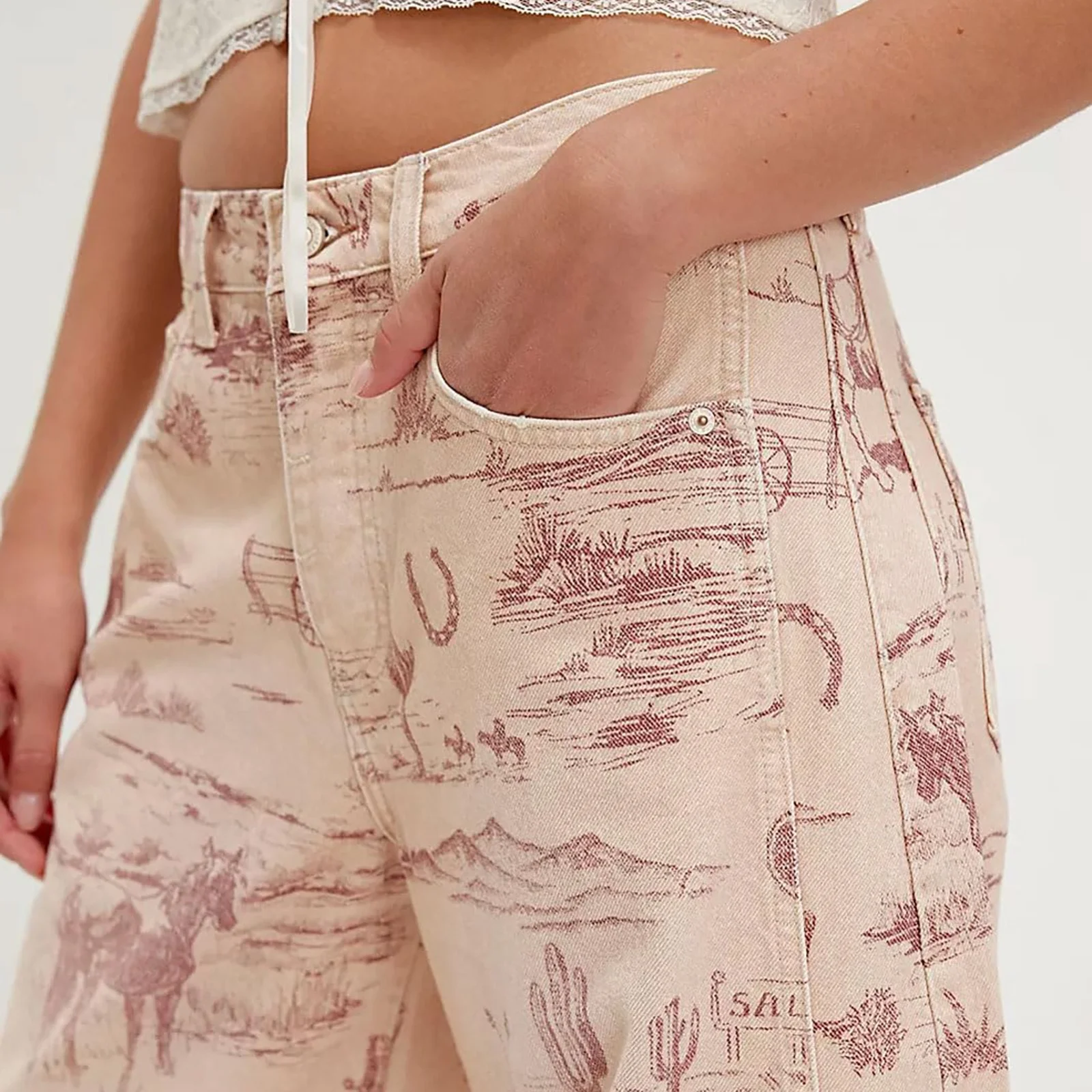 Women Boyfriend Baggy Barrel Jeans 