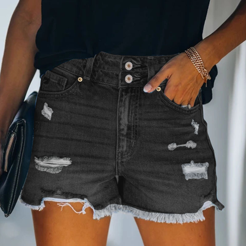 Stylish Ripped Denim Shorts