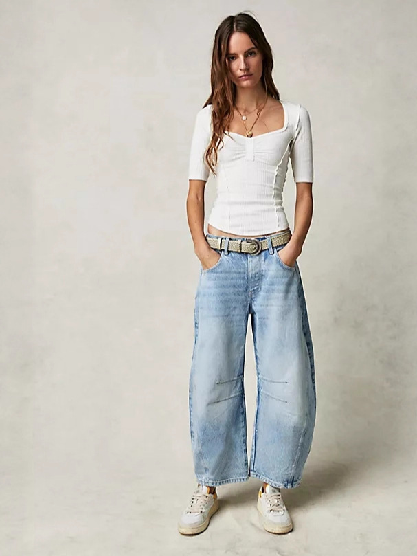 JB Mid Rise Barrel Jeans