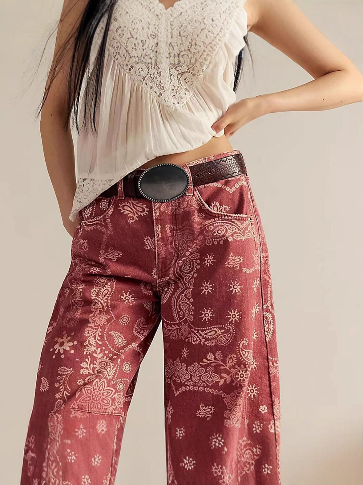 Women Boyfriend Baggy Barrel Jeans 