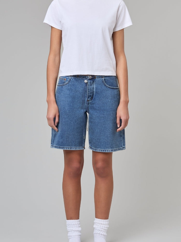 Adjustable  Stretch Denim Shorts