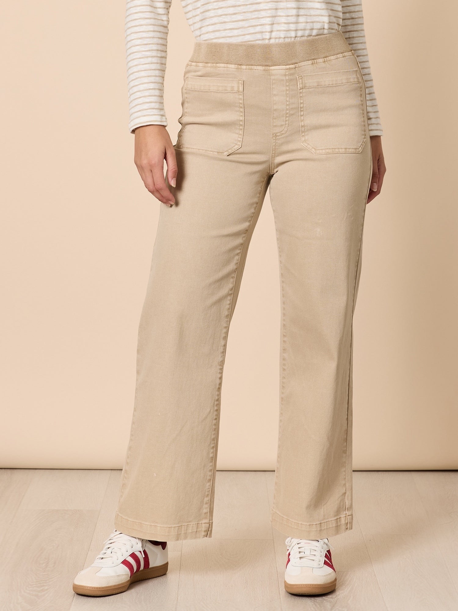Carpenter Stretch Wide Leg Pull On Denim Jean
