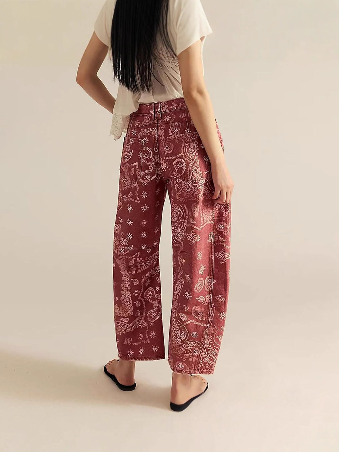 Women Boyfriend Baggy Barrel Jeans 