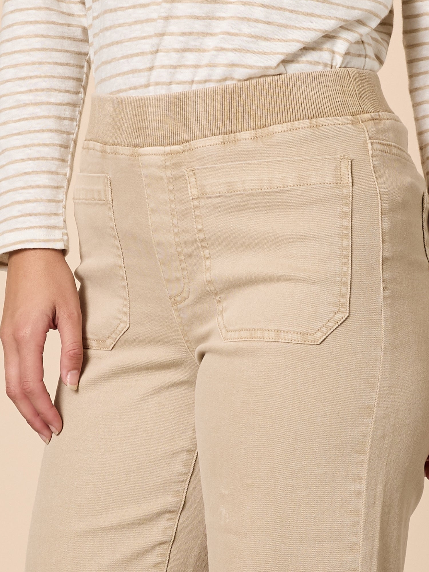 Carpenter Stretch Wide Leg Pull On Denim Jean
