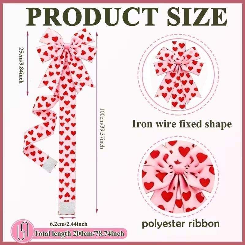 💥2026 Valentine's Day Pink Heart Large Bow Decoration🎁