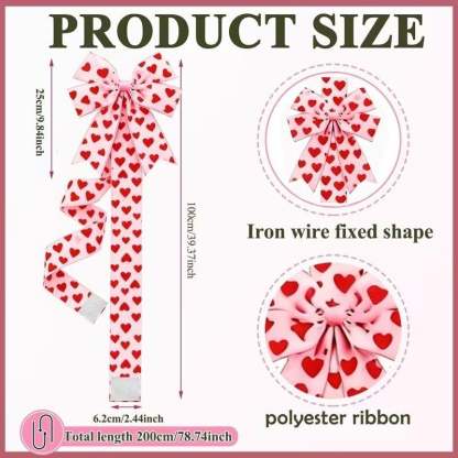 💥2026 Valentine's Day Pink Heart Large Bow Decoration🎁