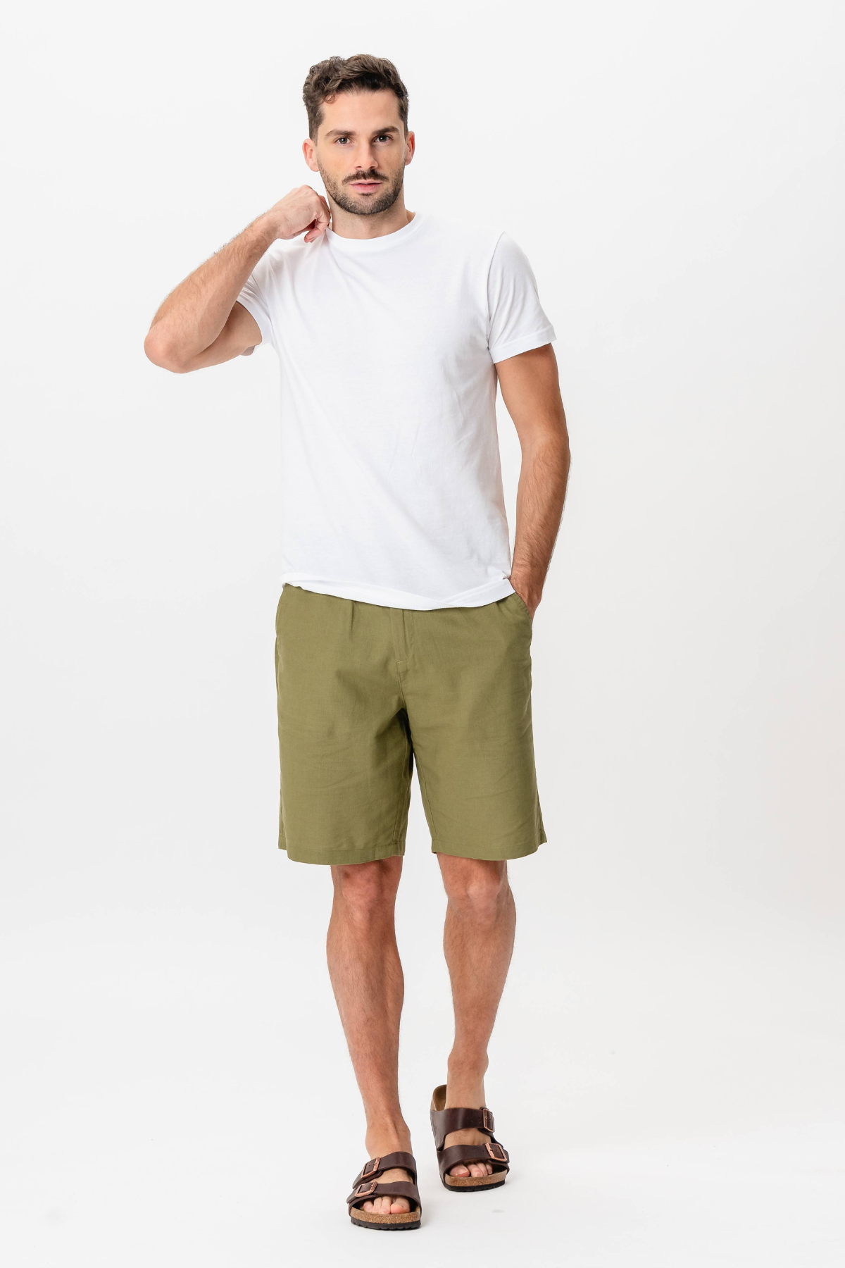 Linen Shorts - Green